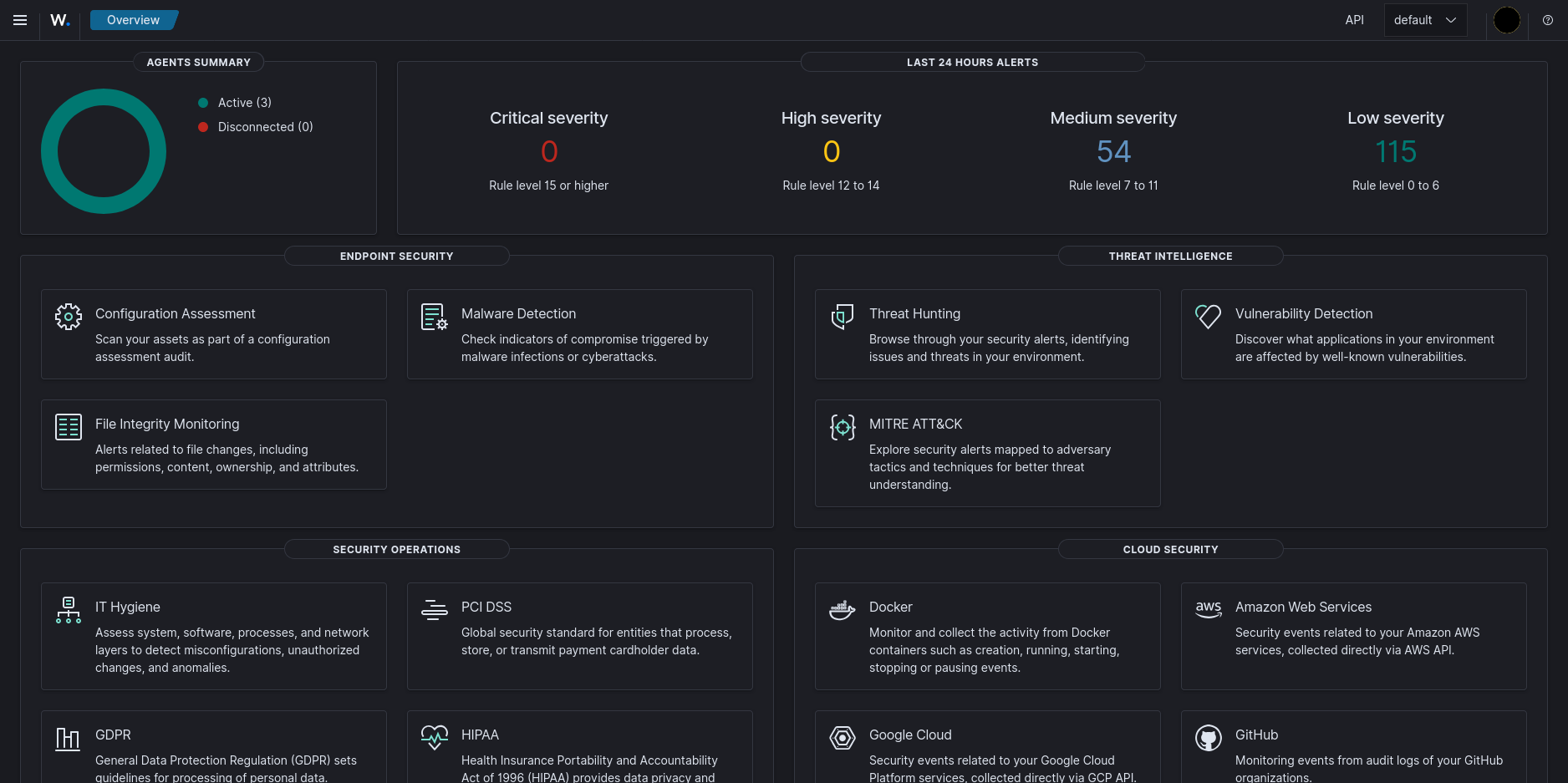 Dashboard with agents